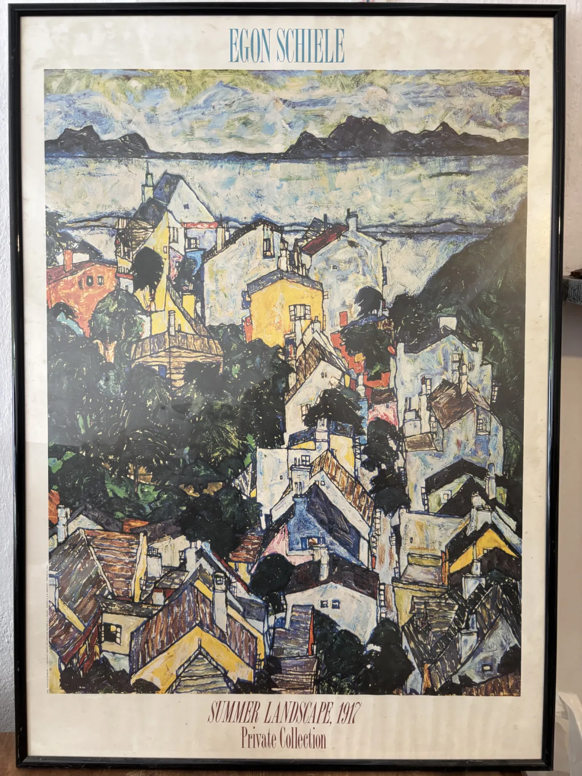 Egon Schiele ,,Summer Landscape”- włoska reprodukcja vintage 63x88cm