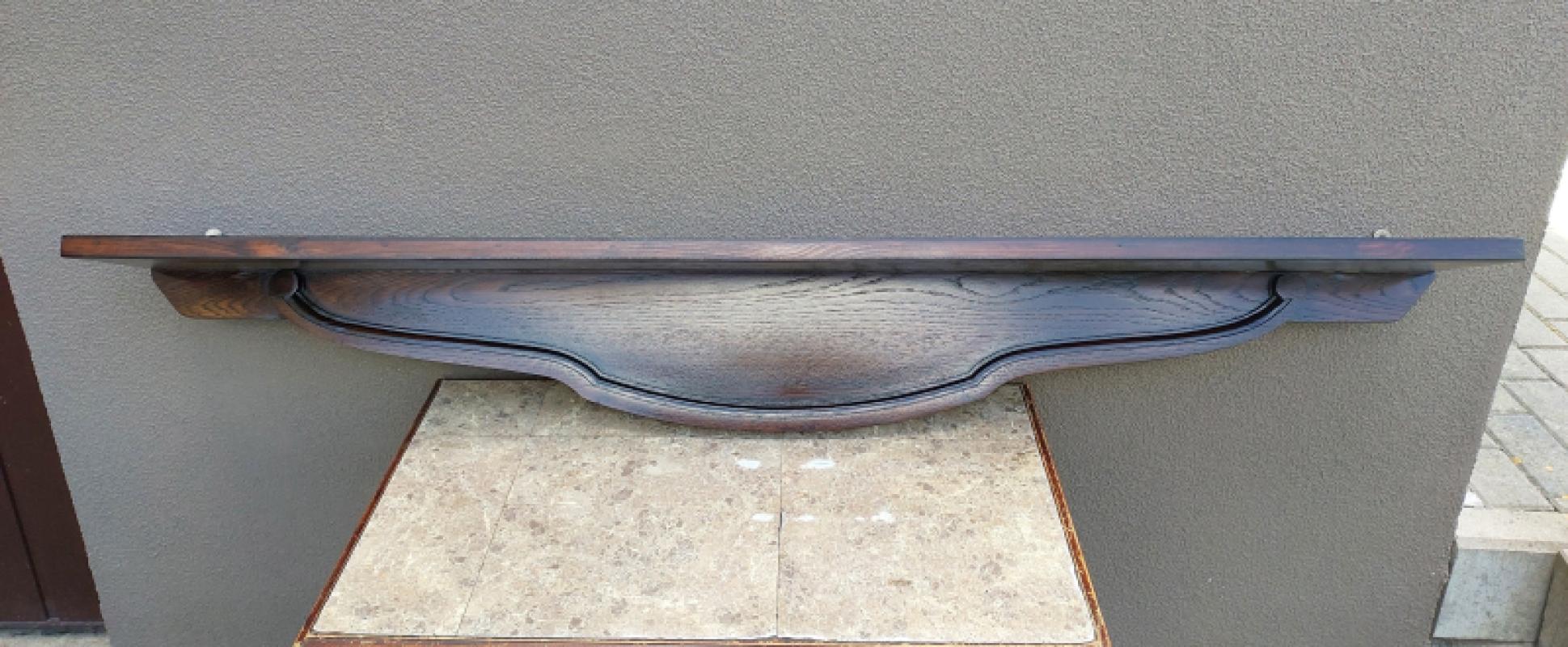 Stara solidna półka duża 158cm ciemny brąz F117