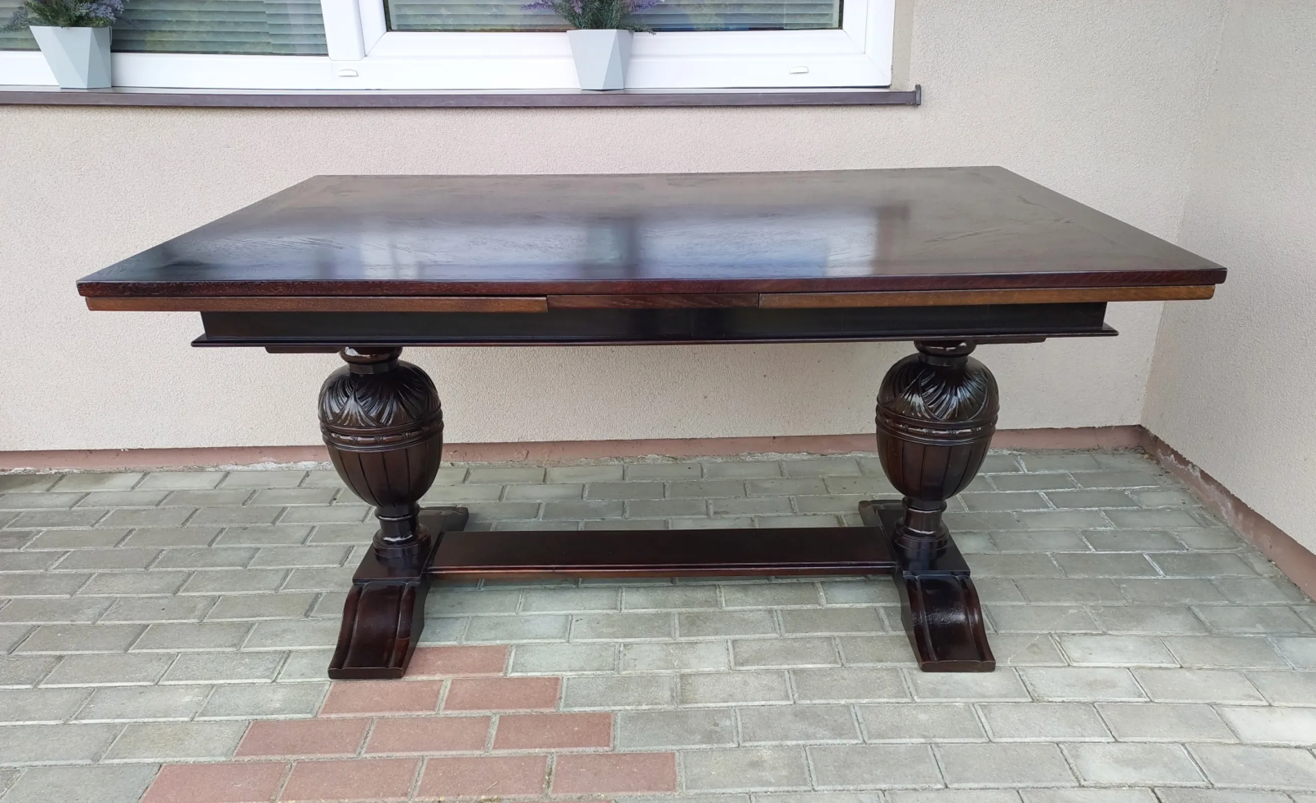 Stary dębowy stół masywny solidny rozkładany po renowacji 95x145-260cm F107