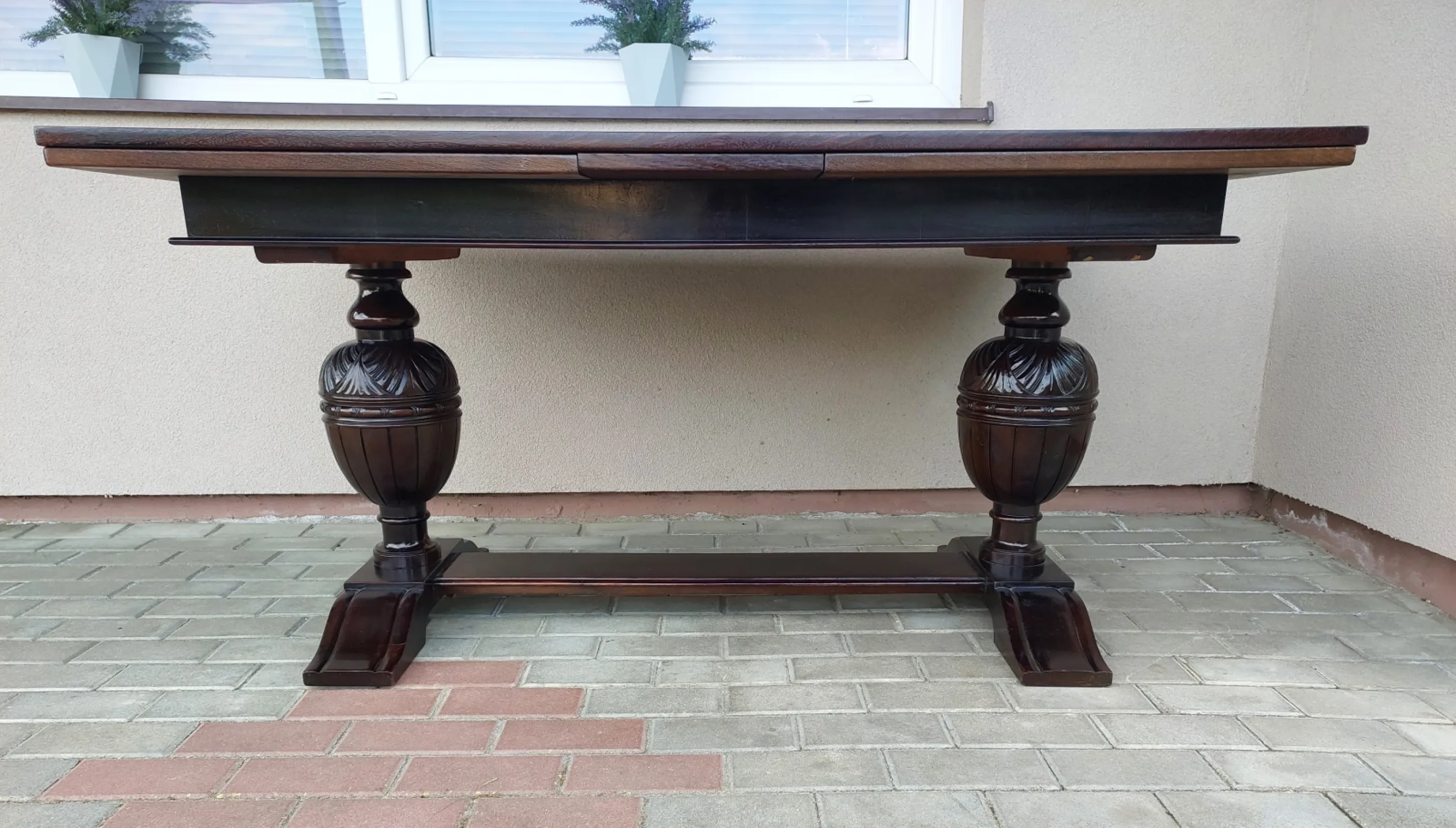 Stary dębowy stół masywny solidny rozkładany po renowacji 95x145-260cm F107