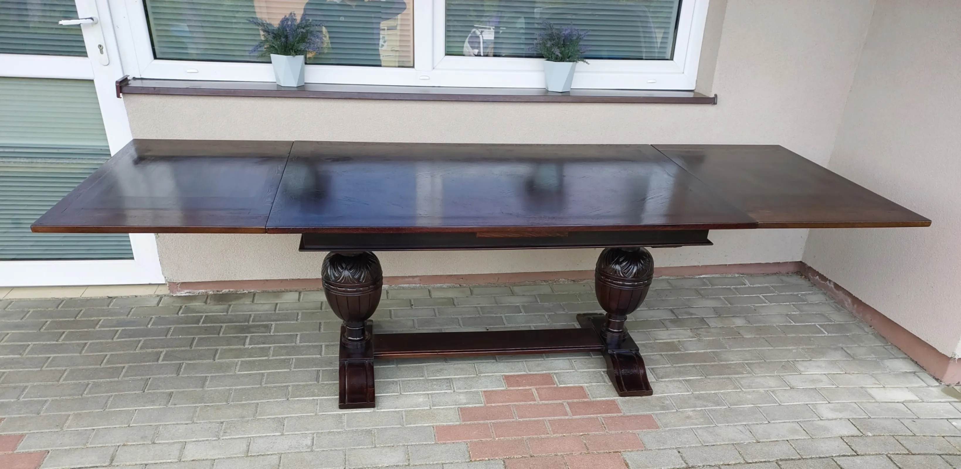 Stary dębowy stół masywny solidny rozkładany po renowacji 95x145-260cm F107