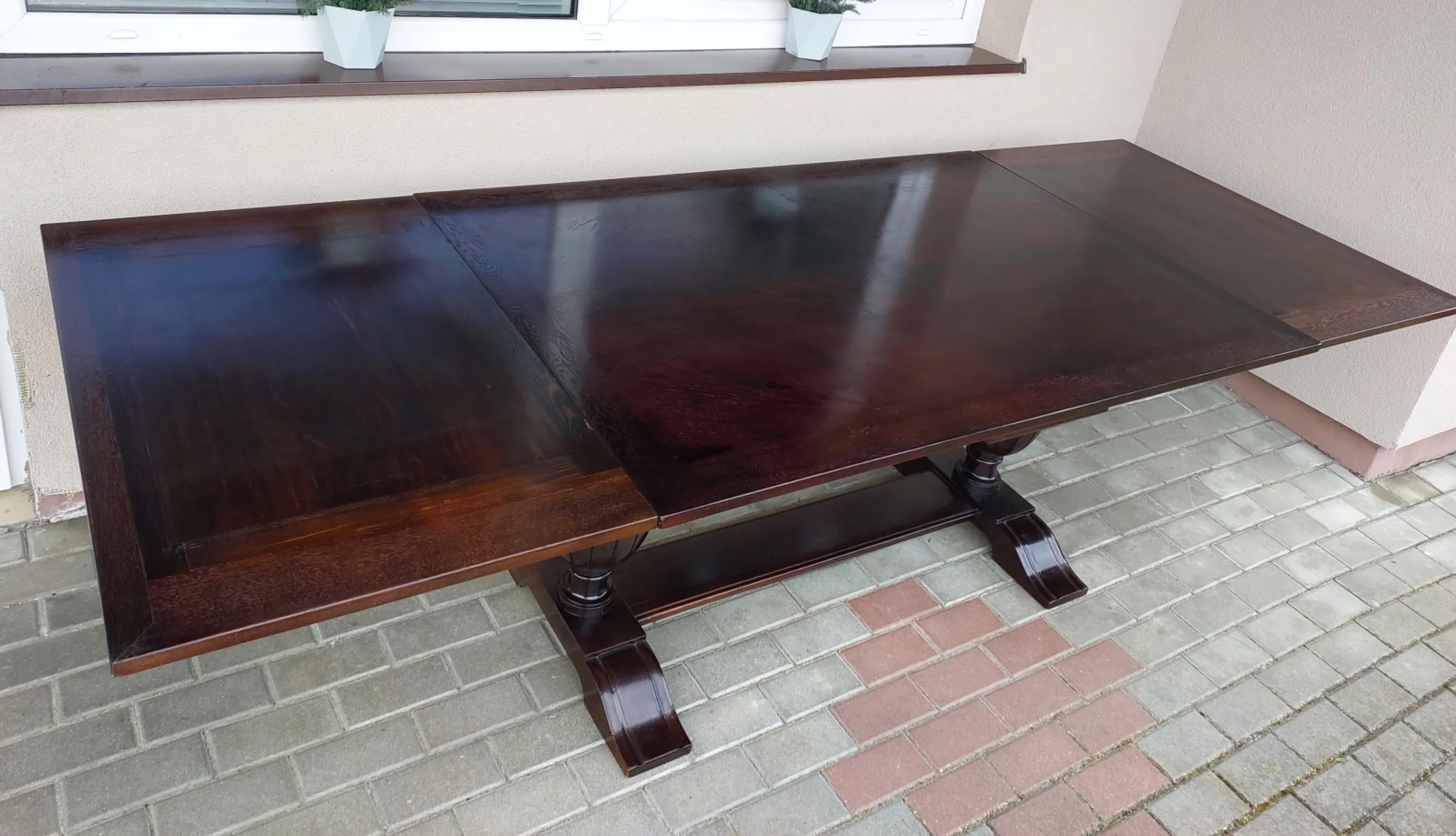 Stary dębowy stół masywny solidny rozkładany po renowacji 95x145-260cm F107