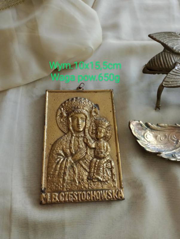 Matka Boska Częstochowska mosiądz