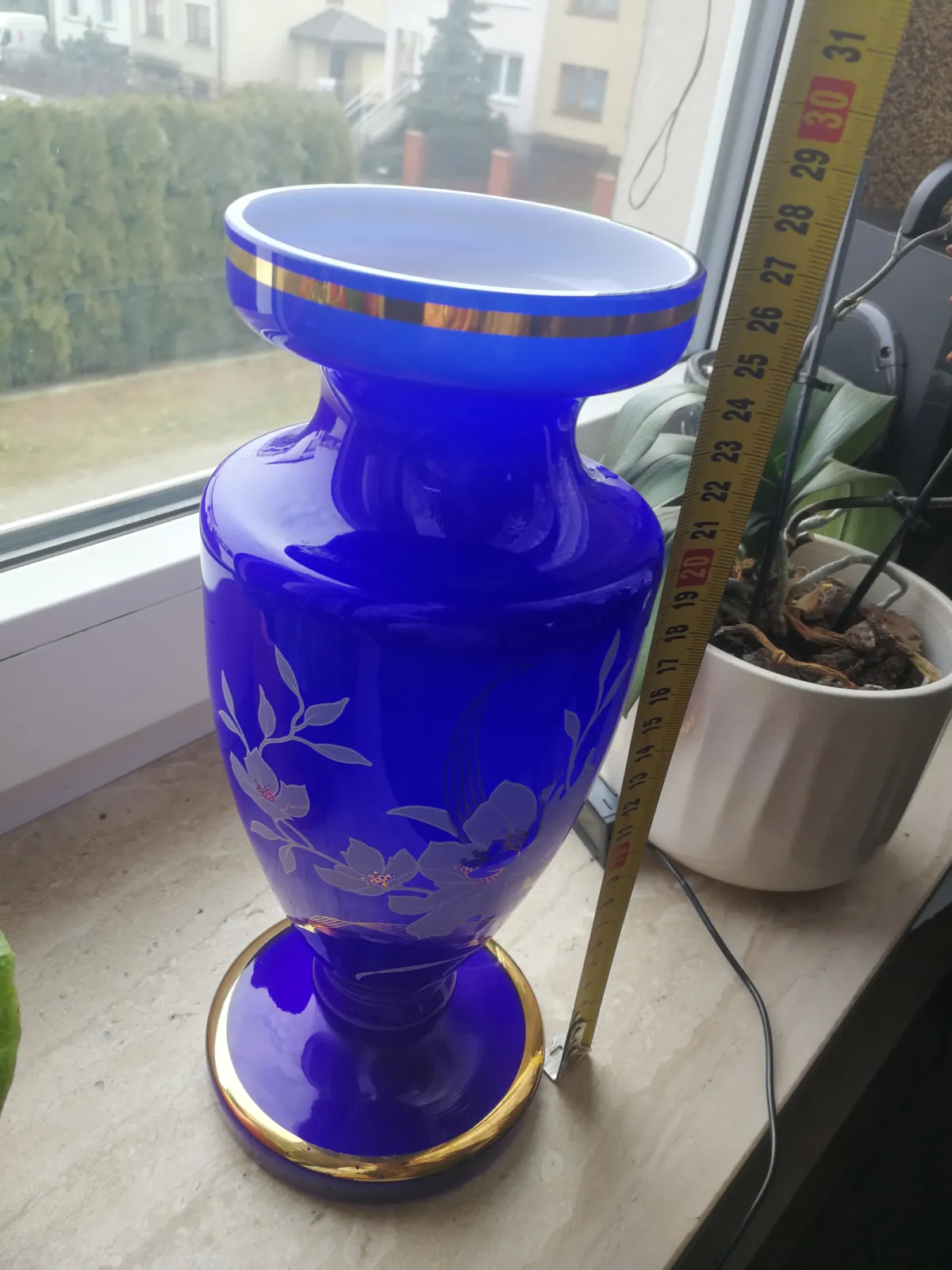 Amfora kobalt Bohemian