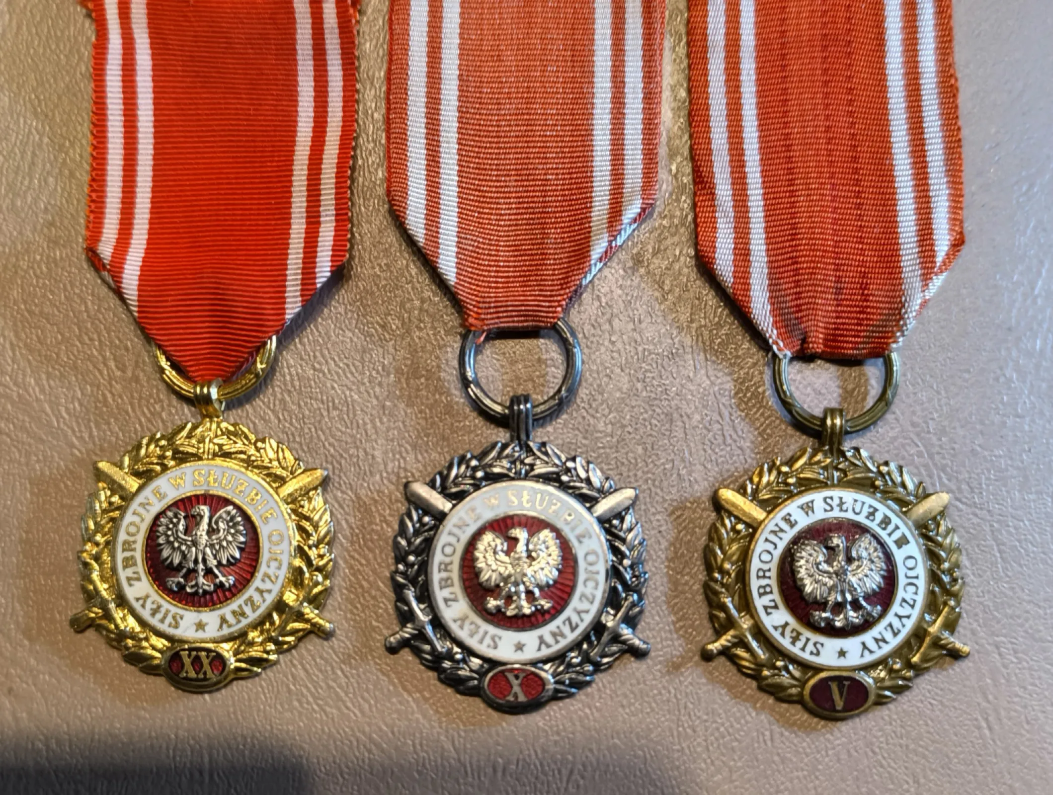 Komplet medali siły zbrojne w służbie ojczyzny - V,X i XX lat
