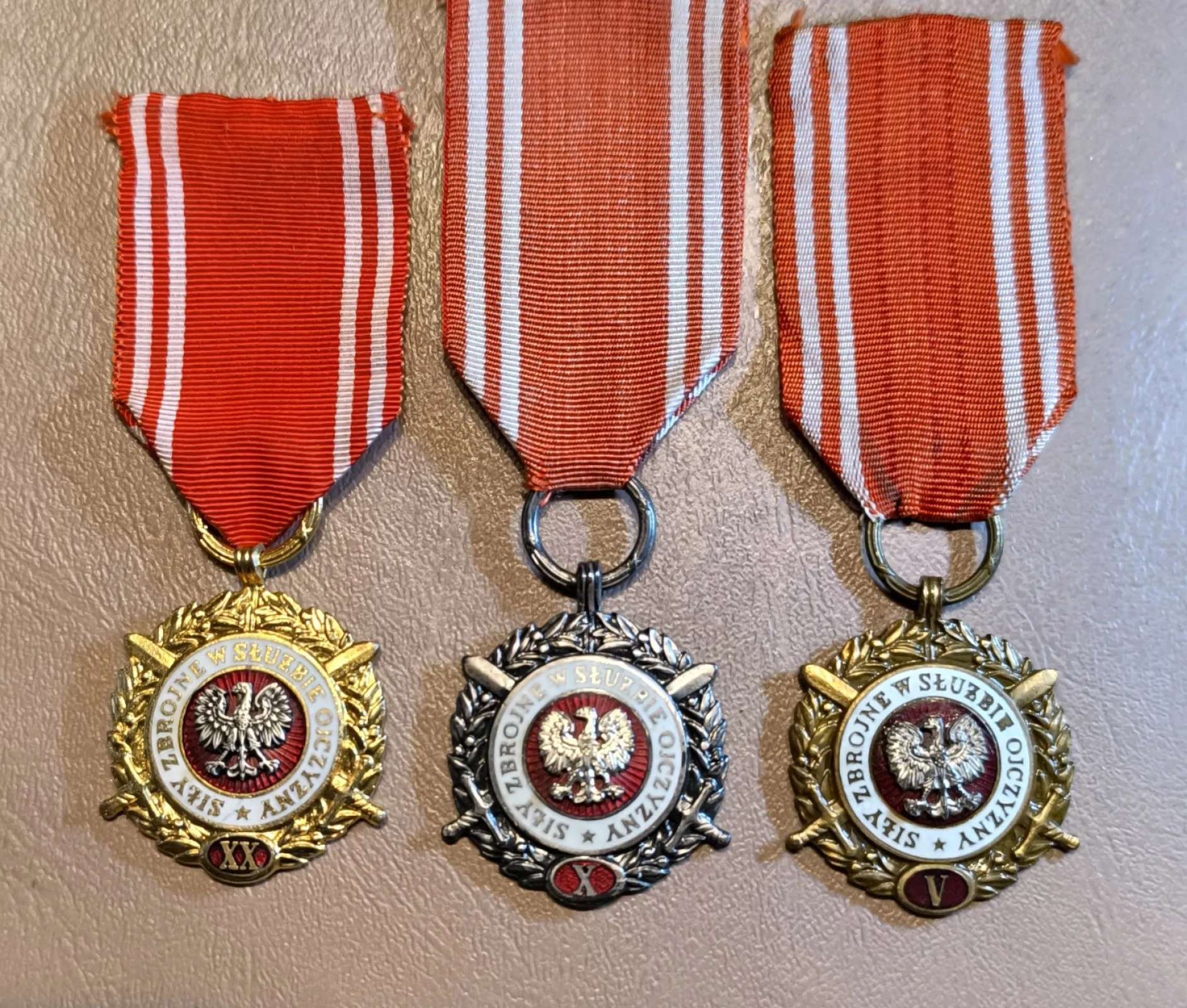Komplet medali siły zbrojne w służbie ojczyzny - V,X i XX lat