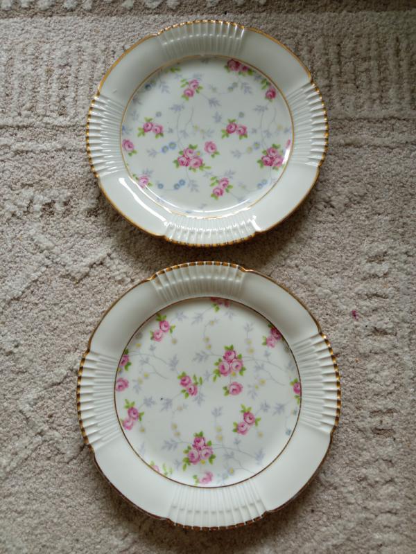 Dwa talerze przedwojenna porcelana Giesche