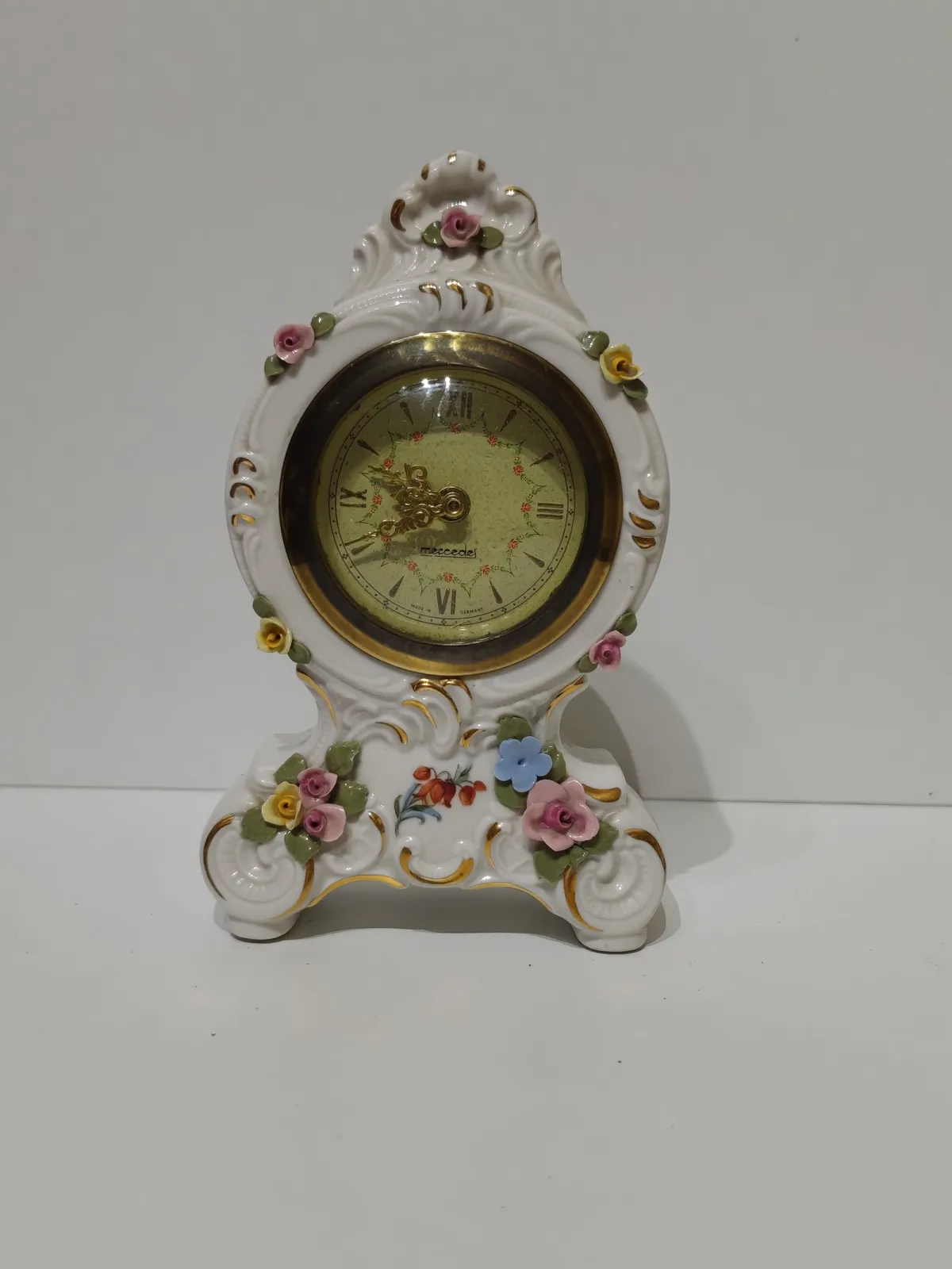 Zegar porcelanowy kominkowy w stanie idealnym