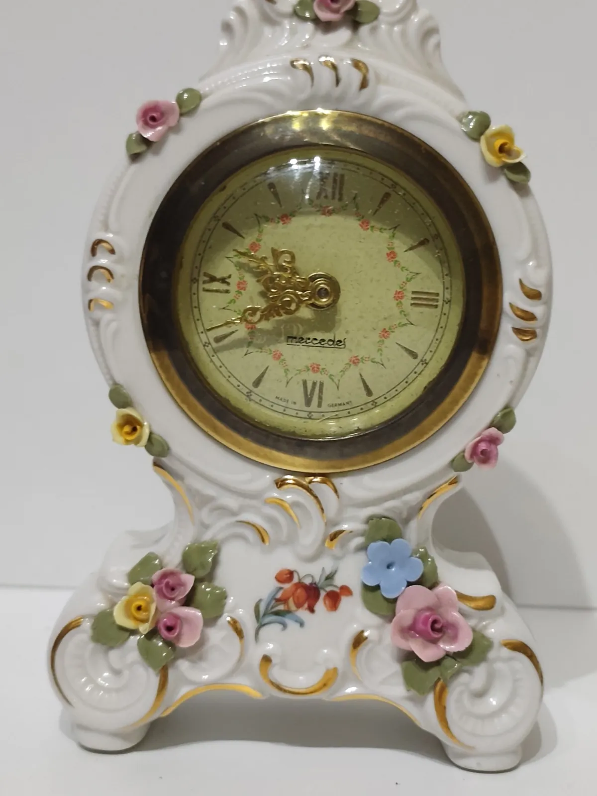 Zegar porcelanowy kominkowy w stanie idealnym