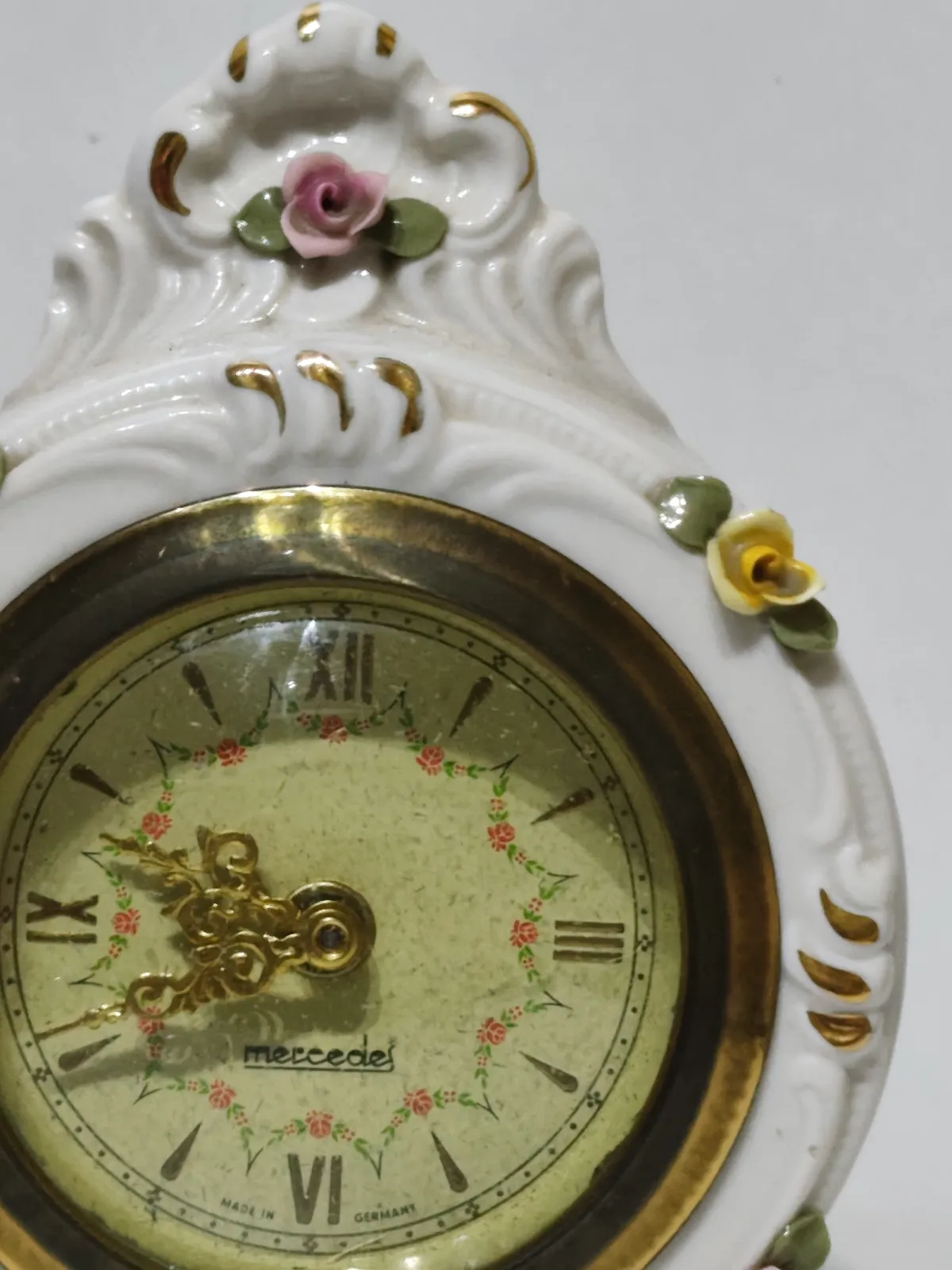 Zegar porcelanowy kominkowy w stanie idealnym