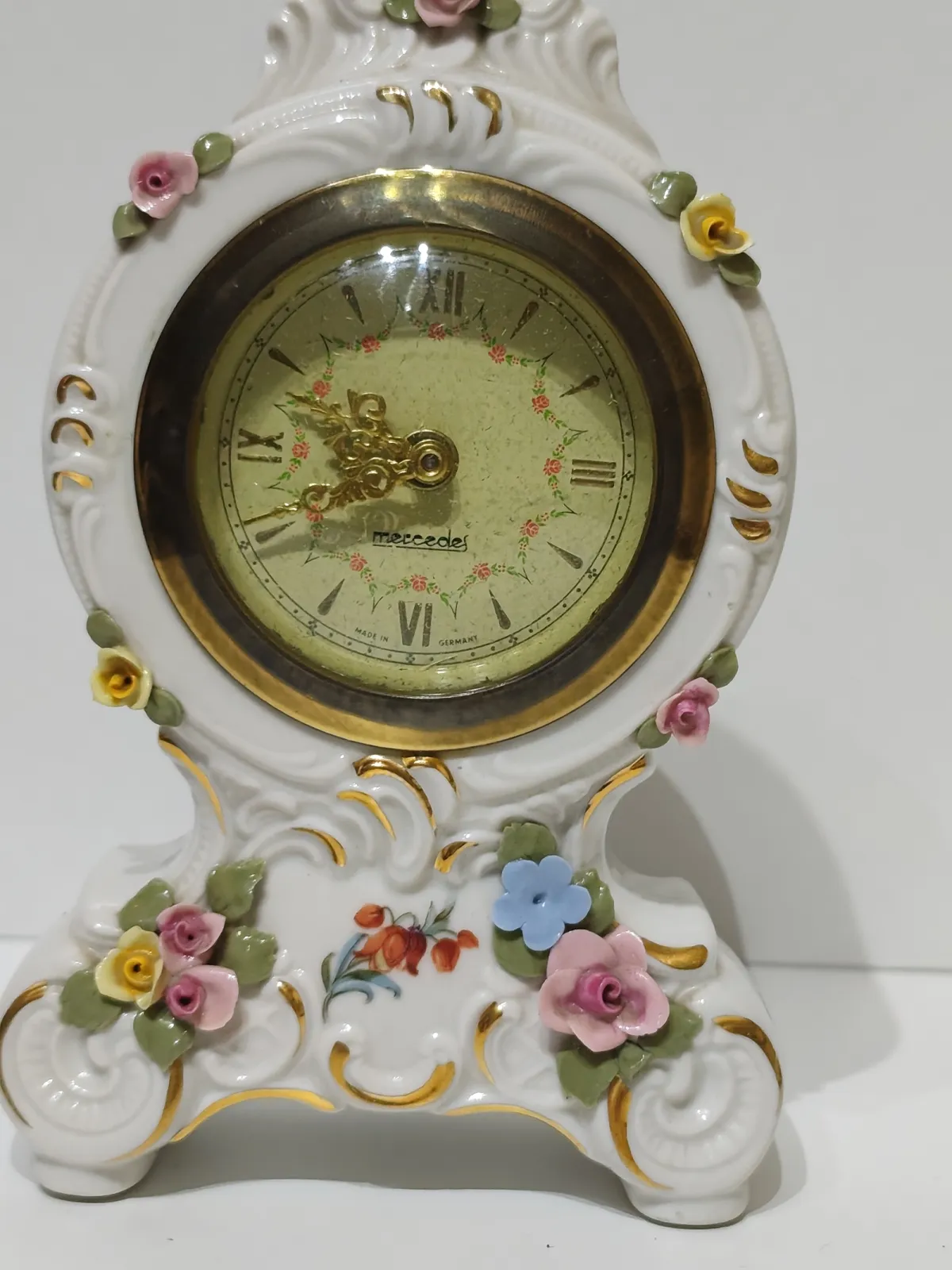 Zegar porcelanowy kominkowy w stanie idealnym
