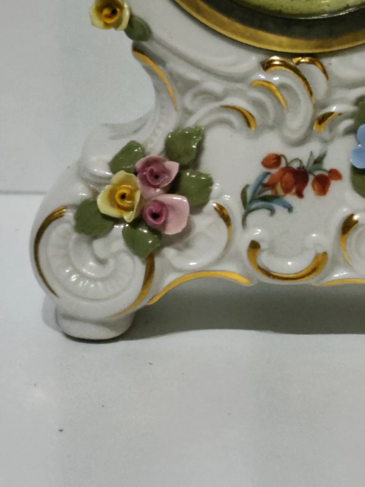 Zegar porcelanowy kominkowy w stanie idealnym