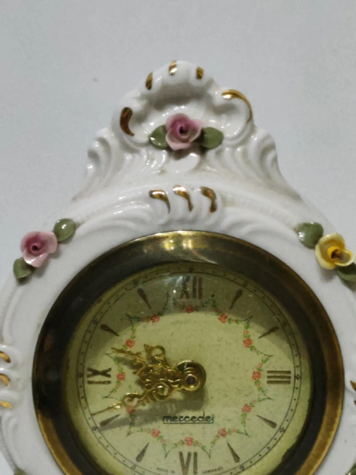 Zegar porcelanowy kominkowy w stanie idealnym