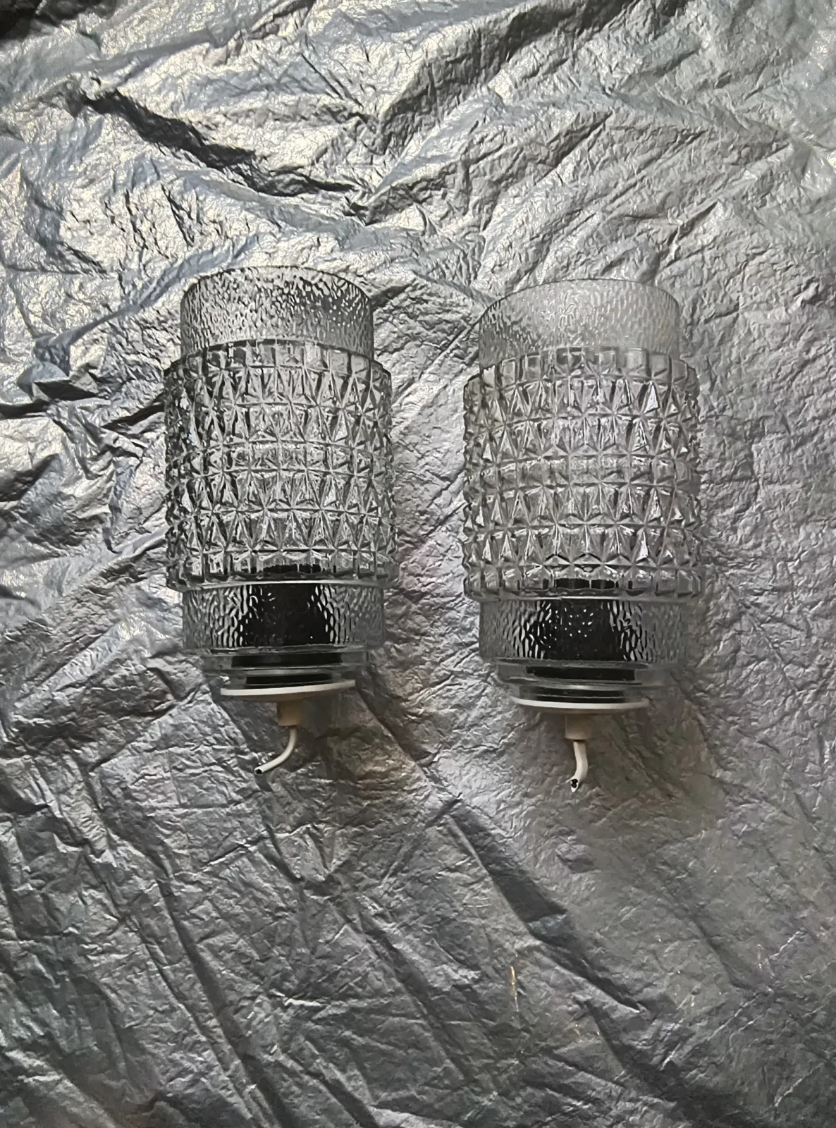 VINTAGE KLOSZE SZKLANE – KOMPLET 2 SZTUK