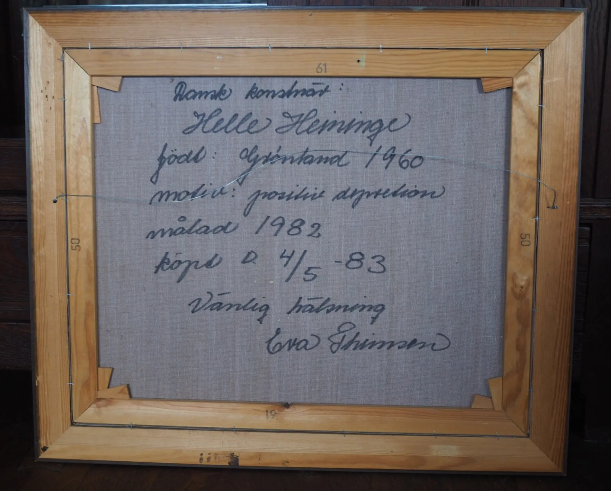 Sygnowany obraz olejny od Helle Heininge na płótnie. Unikat z 1982 r.