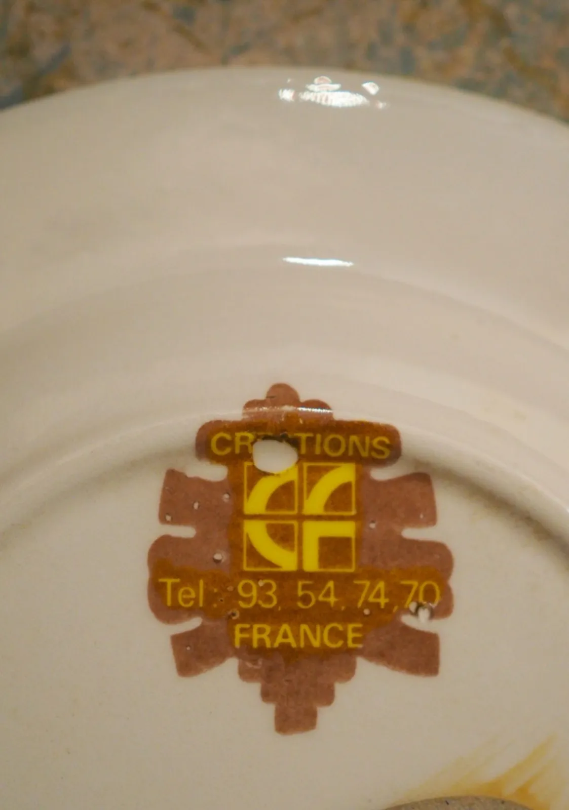 Talerz ozdobny od CF Creations France - Valras-Plage. Vintage! 1960.