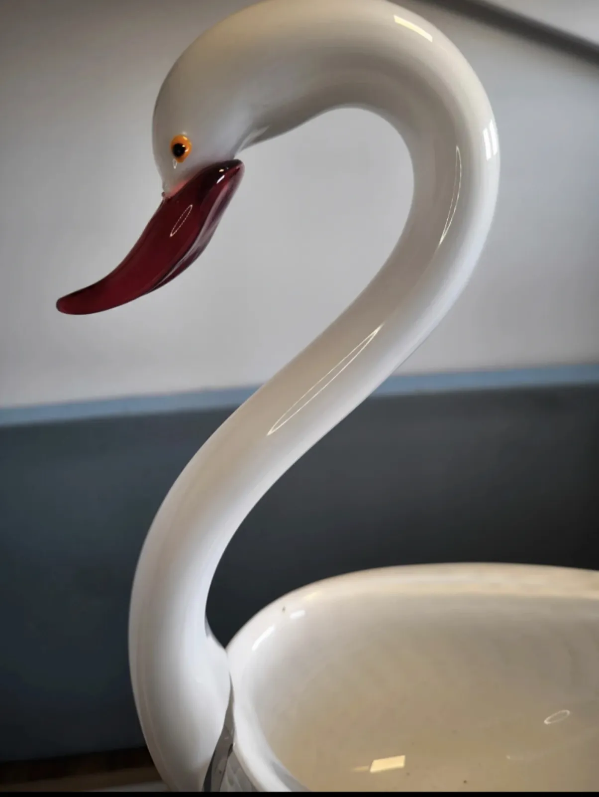 Duża szklany łabędź  37 cm