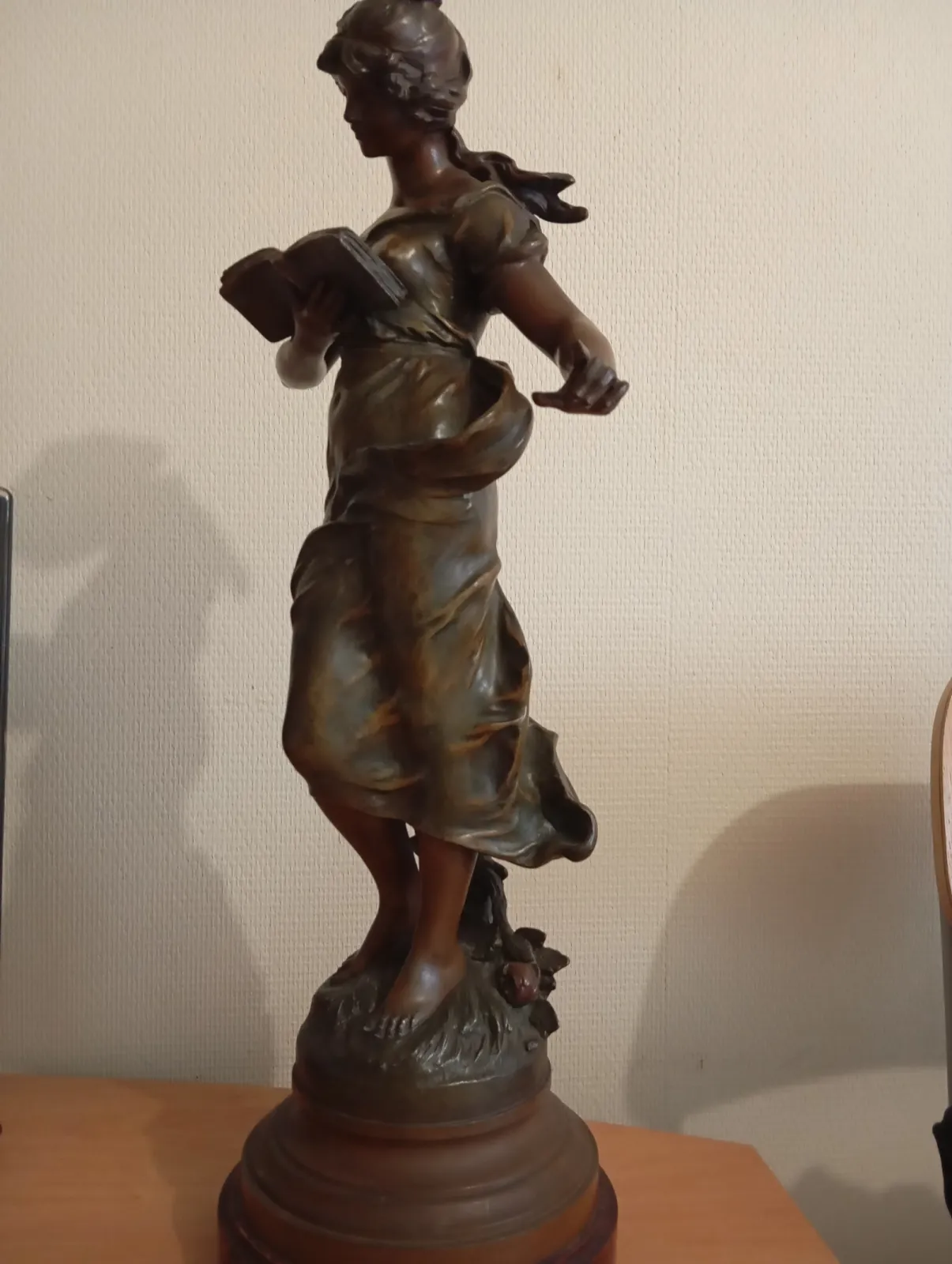 Zabytkowa Rzeźba Secesyjna 60 cm – Franc Moreau – "Fabrication Française Paris" – Antyk
