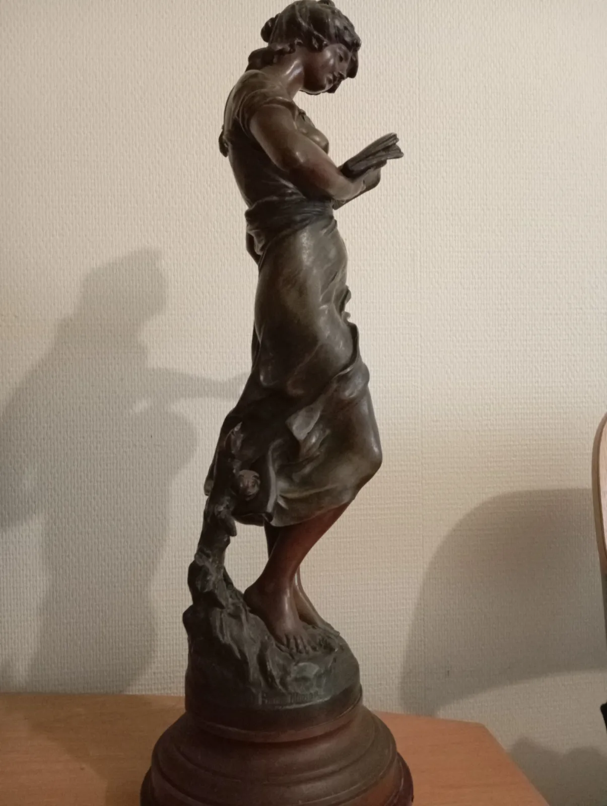 Zabytkowa Rzeźba Secesyjna 60 cm – Franc Moreau – "Fabrication Française Paris" – Antyk