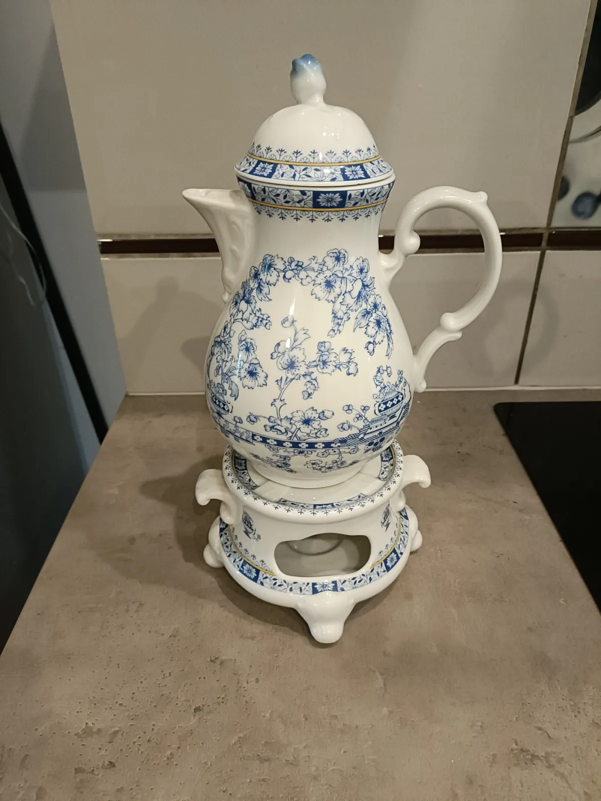 Porcelanowy dzbanek do kawy/herbaty z podgrzewaczem Bavaria Germany