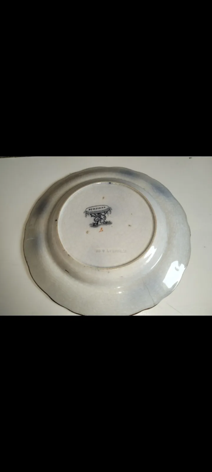 Unikat! 3 Antyczne Talerze PERSIANA Francis Morley c.1850 Flow Blue Ironstone