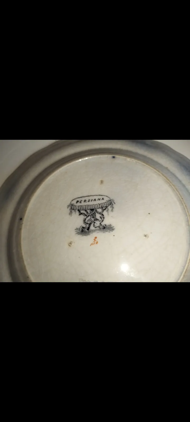 Unikat! 3 Antyczne Talerze PERSIANA Francis Morley c.1850 Flow Blue Ironstone
