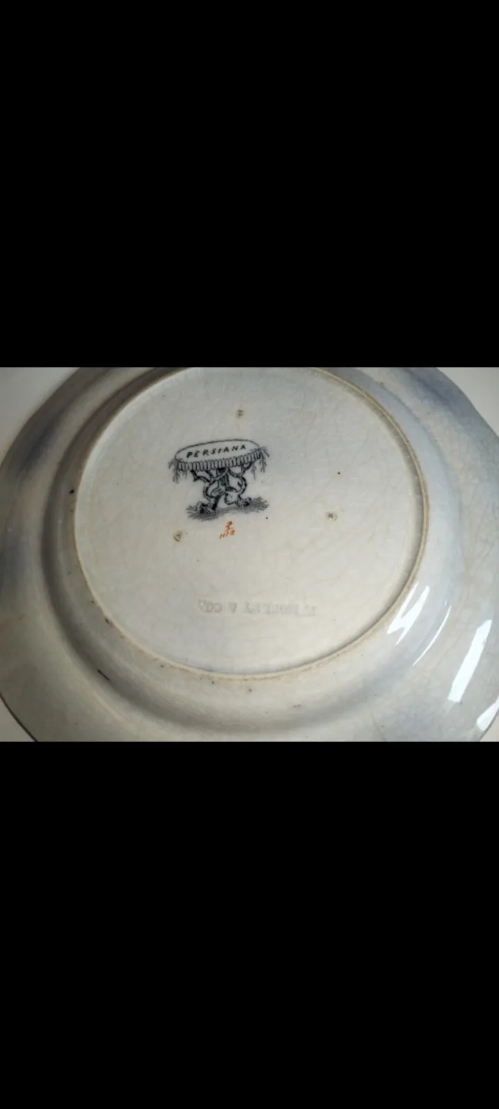 Unikat! 3 Antyczne Talerze PERSIANA Francis Morley c.1850 Flow Blue Ironstone