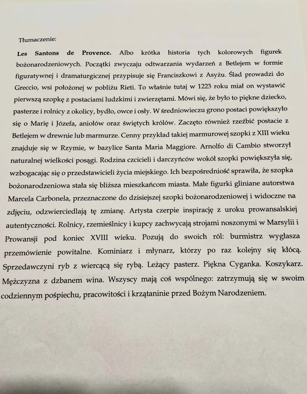 Szopka Bożonarodzeniowa-Marcel Carbonel-Francja. Mistrz sztuki prowansalskiej. Lata 50te XXw