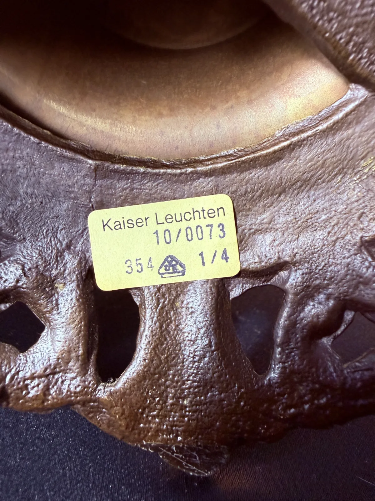 Lampa stołowa Kaiser Leuchten – porcelana, szkło trawione, styl naftowy