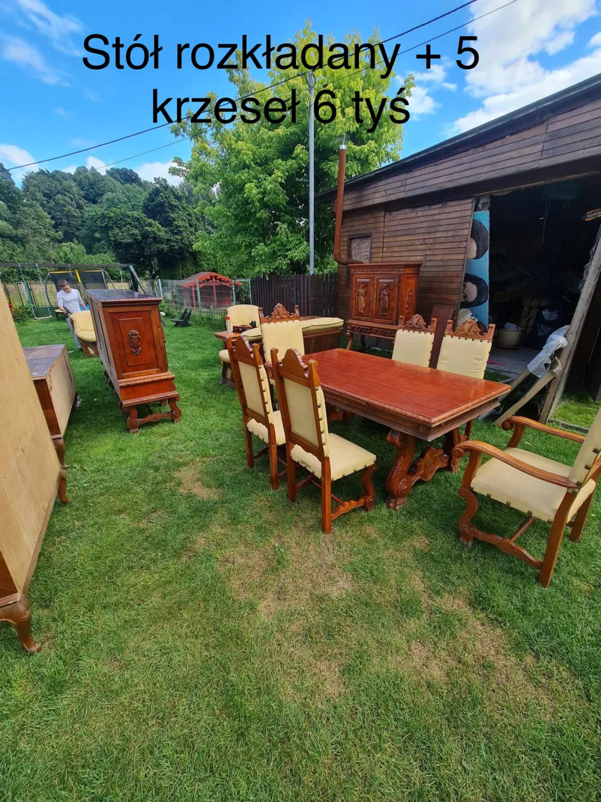 Zestaw mebli rzeźbionych