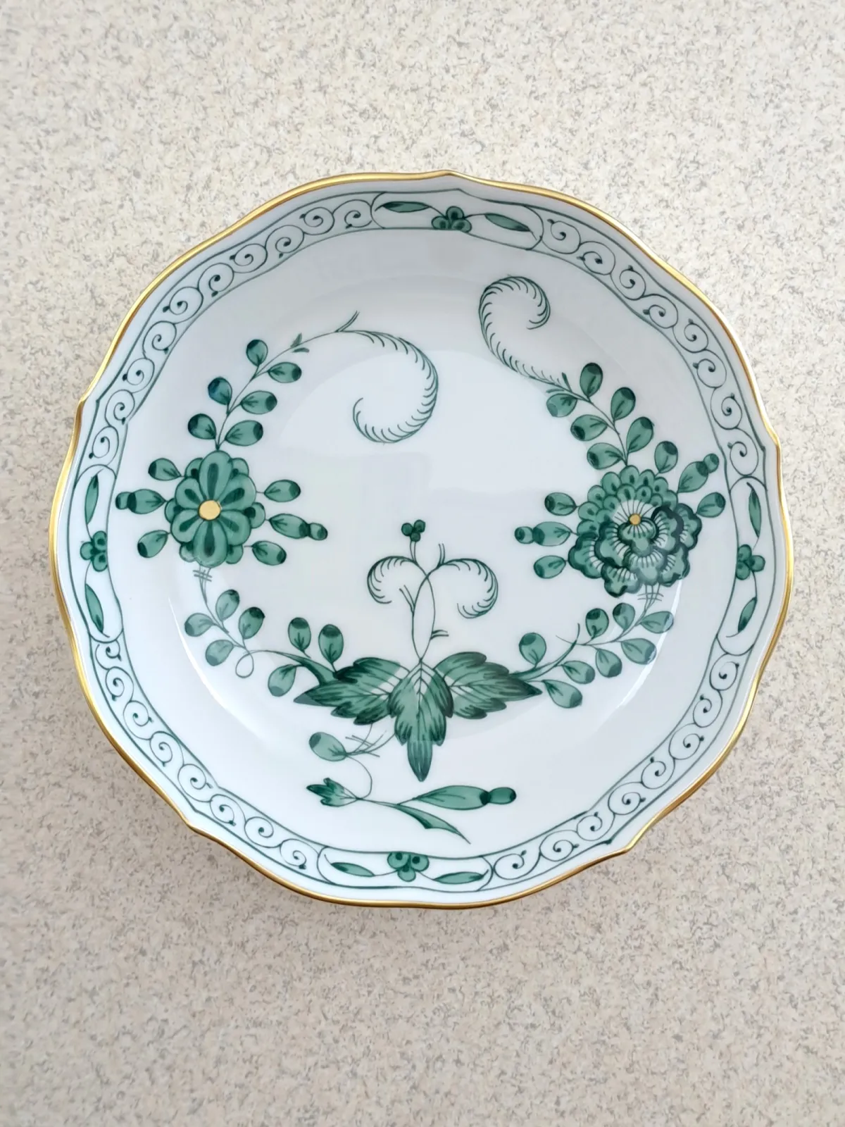 Filiżanka do espresso mokka Meissen Miśnia indyjskie korale zielone kwiaty Indian Green