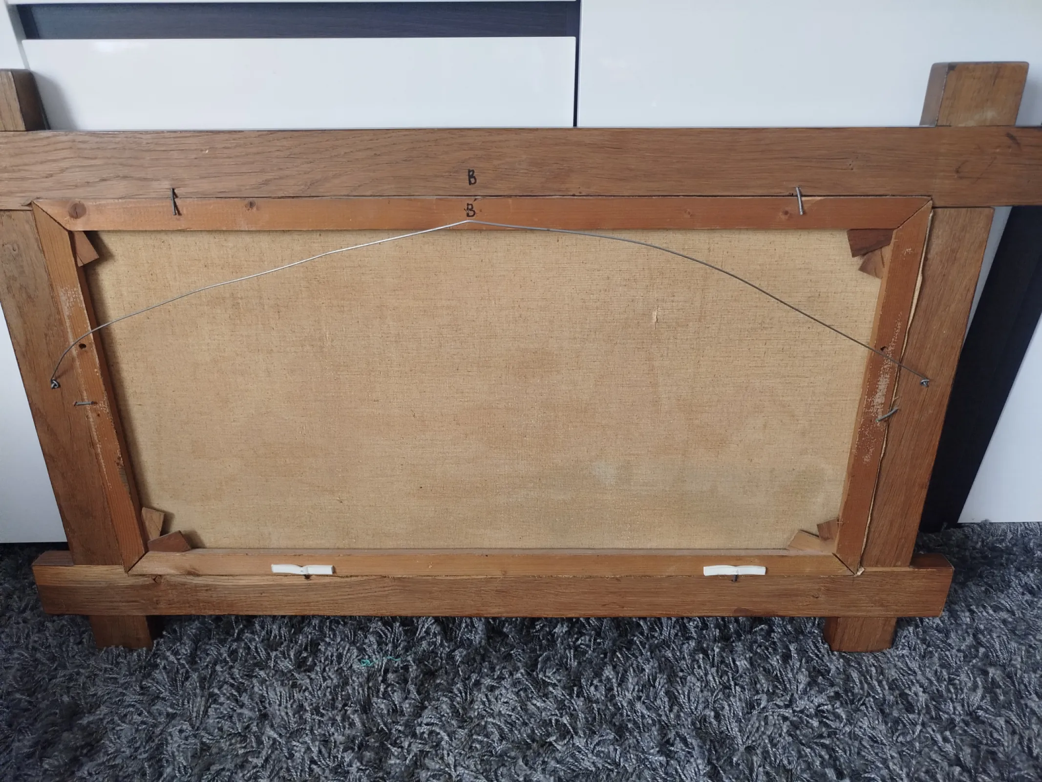 Duży holenderski obraz olejny na płótnie – Wiatrak, oryginalna dębowa rama, 102 × 62 cm, lata 1968-78