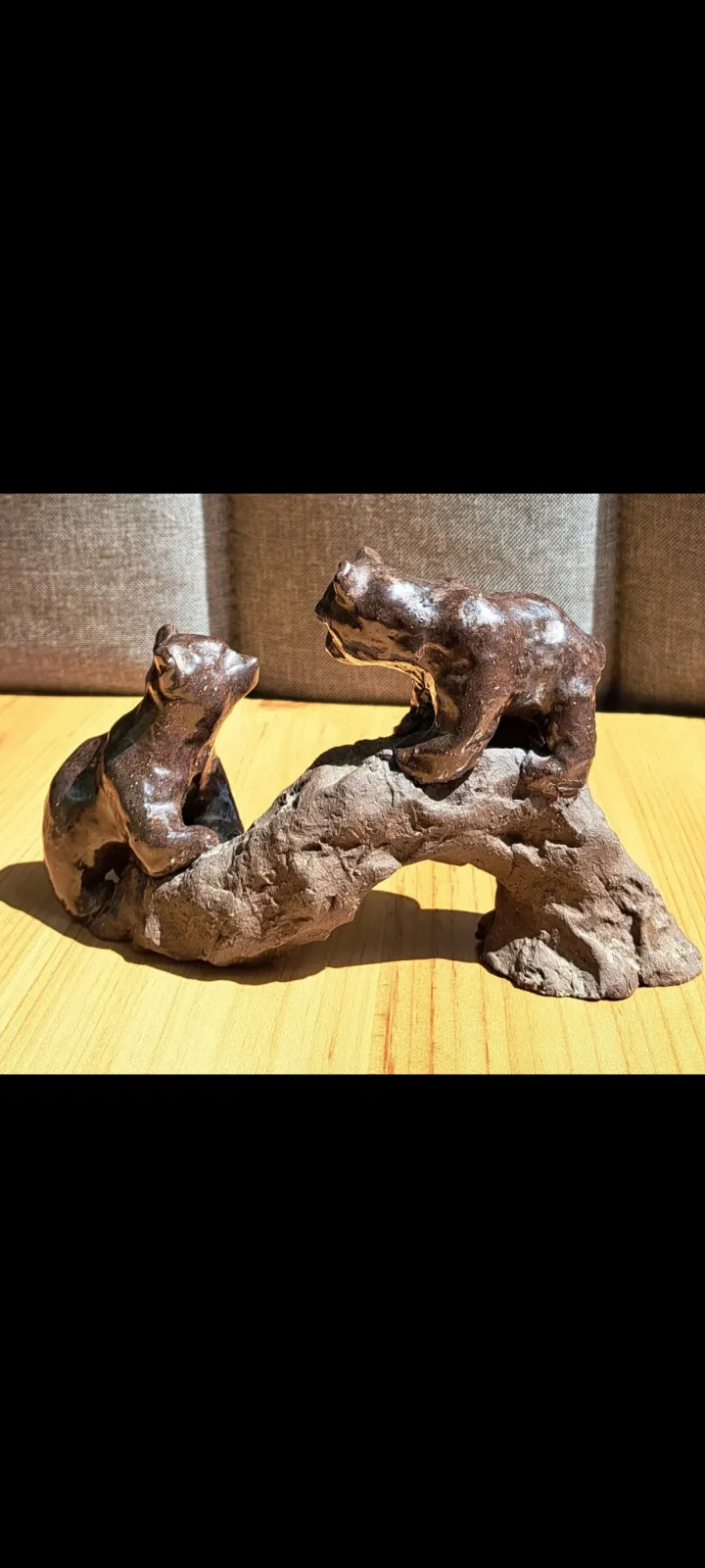Figurka ceramiczna niedźwiedzie misie vintage retro sygnatura
