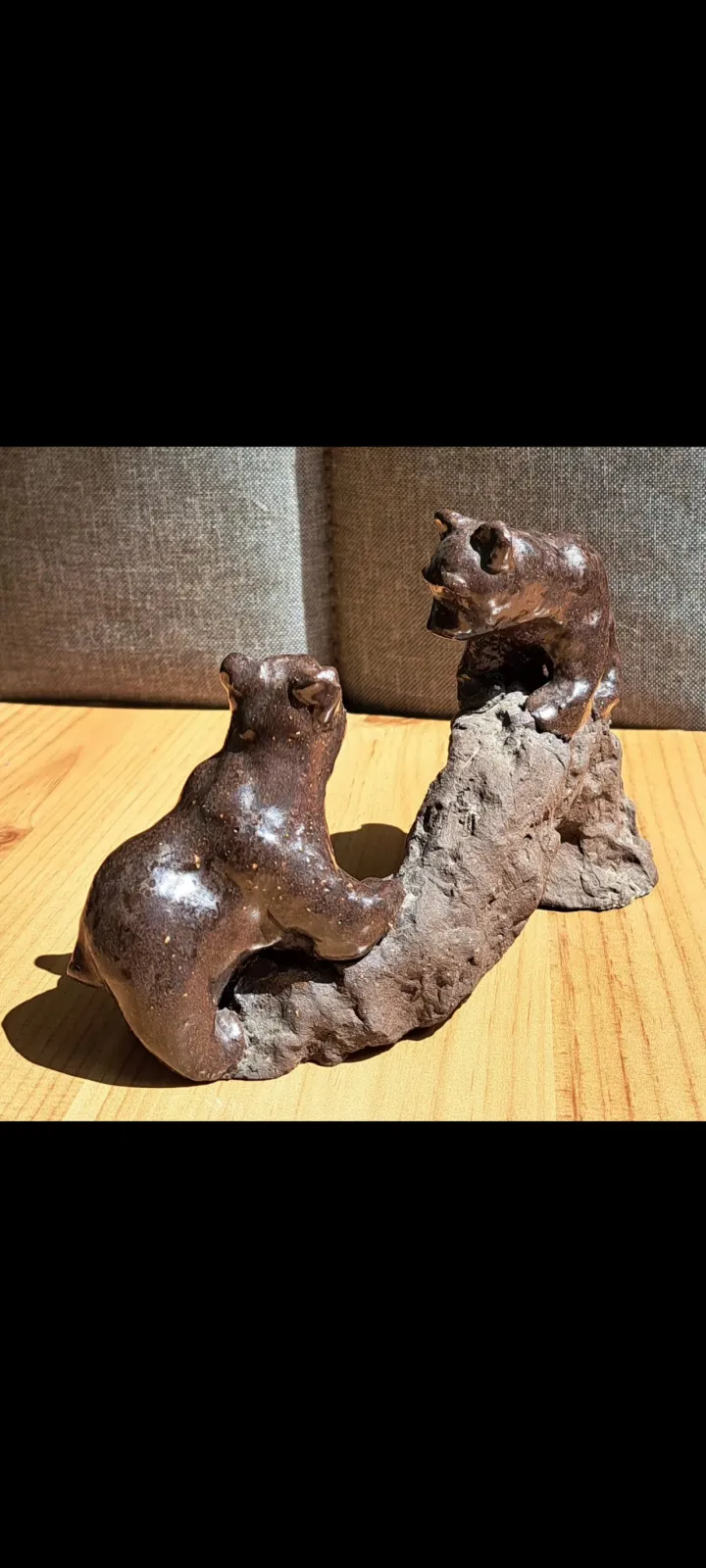 Figurka ceramiczna niedźwiedzie misie vintage retro sygnatura