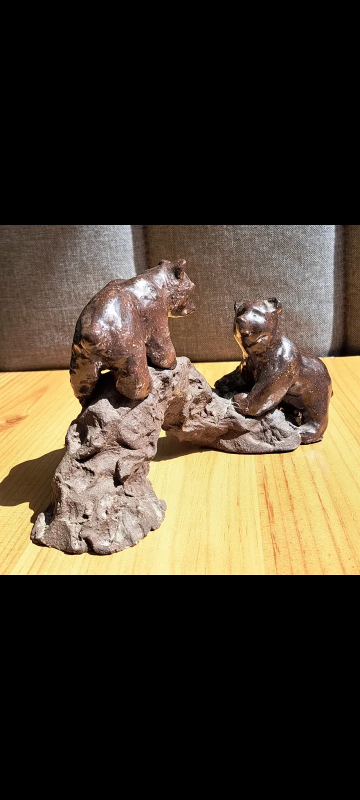 Figurka ceramiczna niedźwiedzie misie vintage retro sygnatura