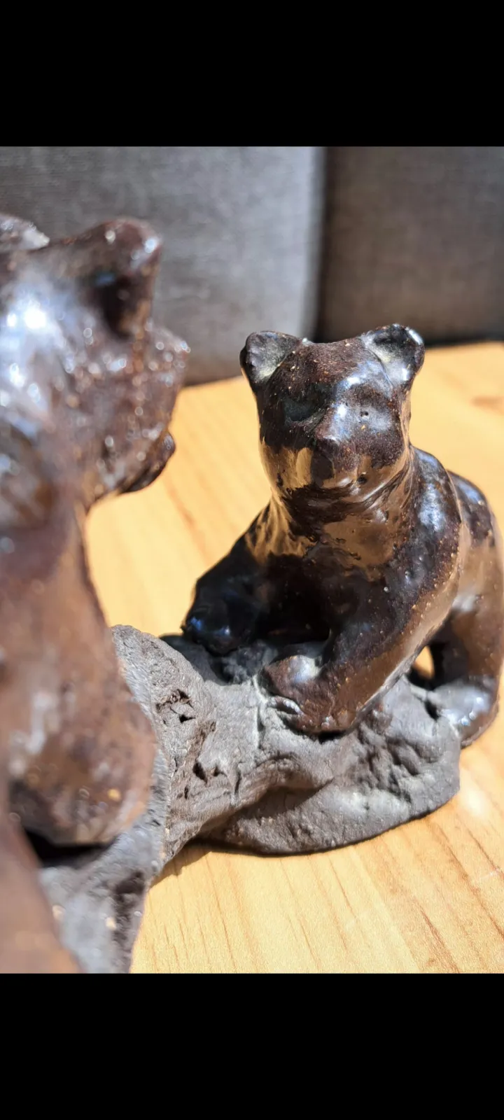 Figurka ceramiczna niedźwiedzie misie vintage retro sygnatura