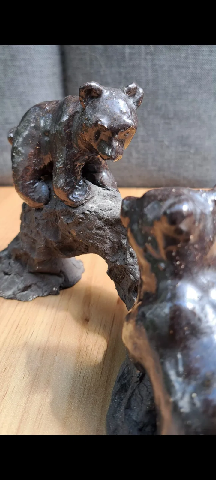 Figurka ceramiczna niedźwiedzie misie vintage retro sygnatura
