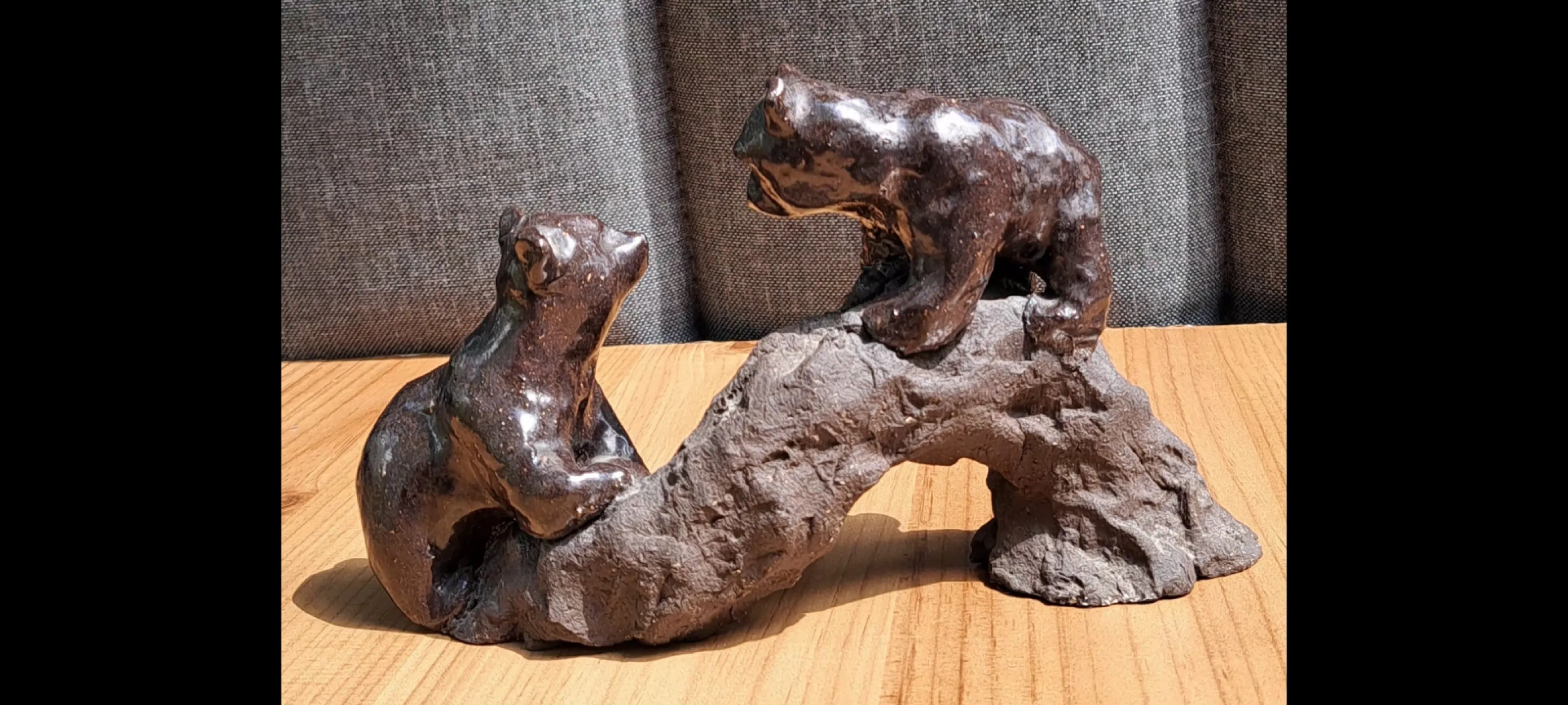 Figurka ceramiczna niedźwiedzie misie vintage retro sygnatura
