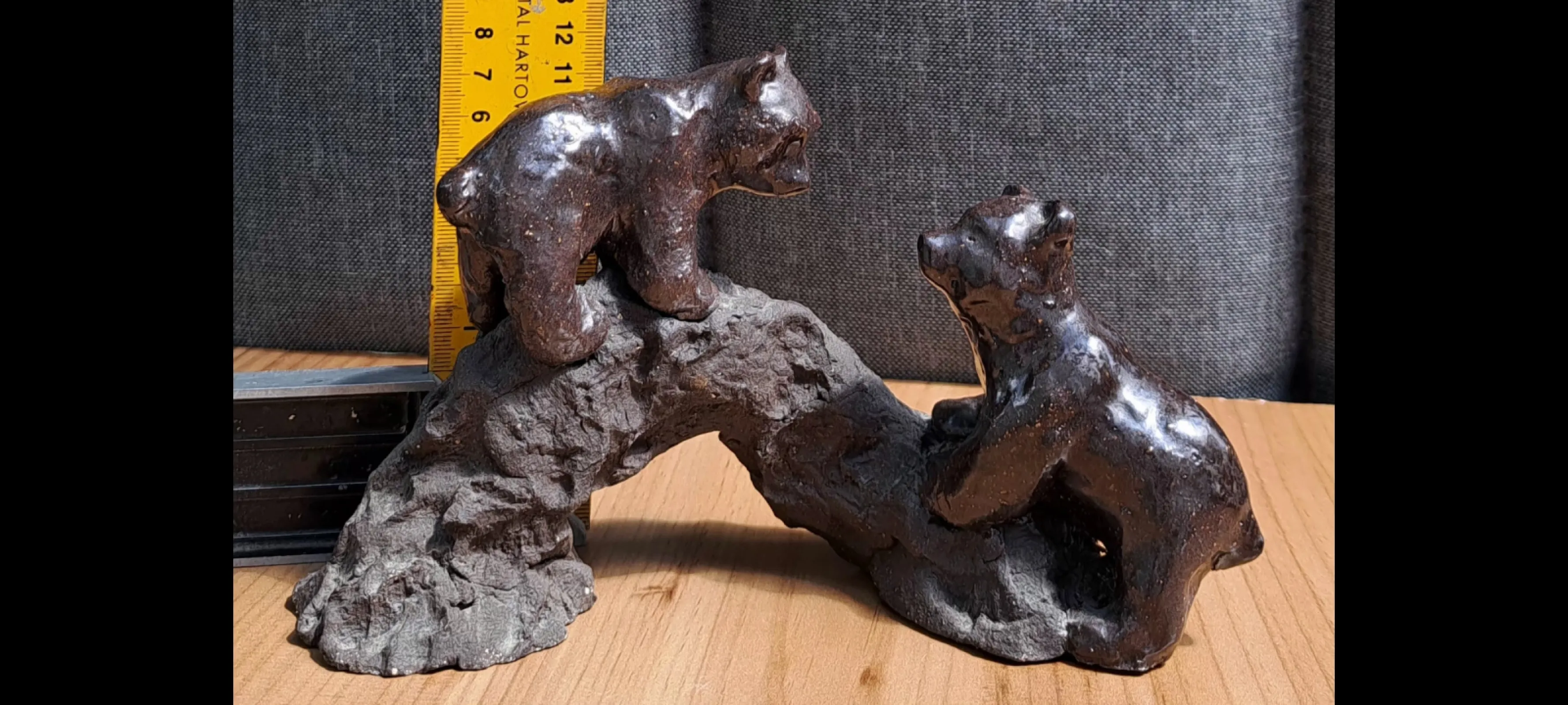Figurka ceramiczna niedźwiedzie misie vintage retro sygnatura