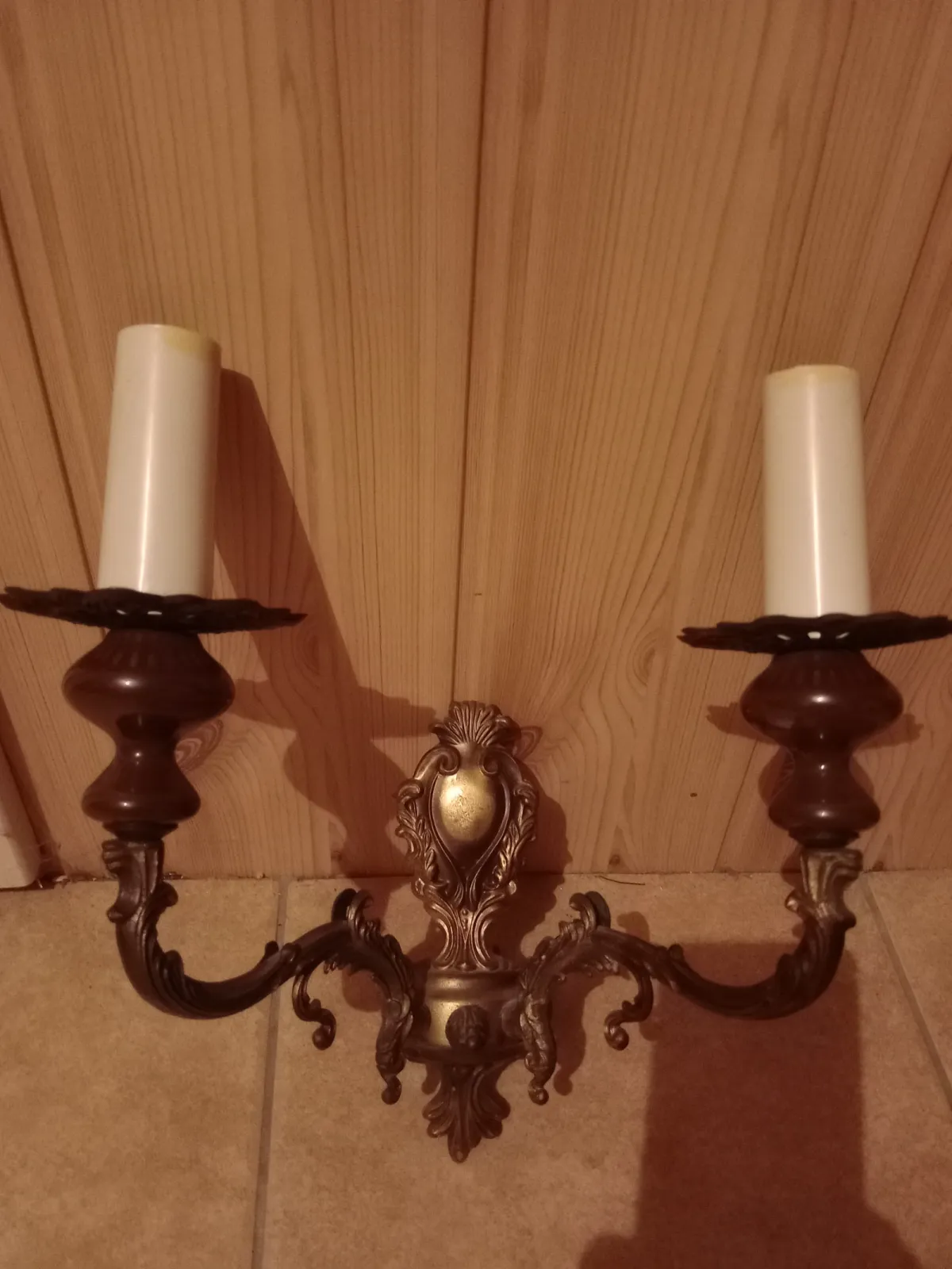 Unikalny komplet: Żyrandol + 4 Kinkiety + Lampa Stojąca | Porcelana i Mosiądz | Katowice Kostuchna PRL