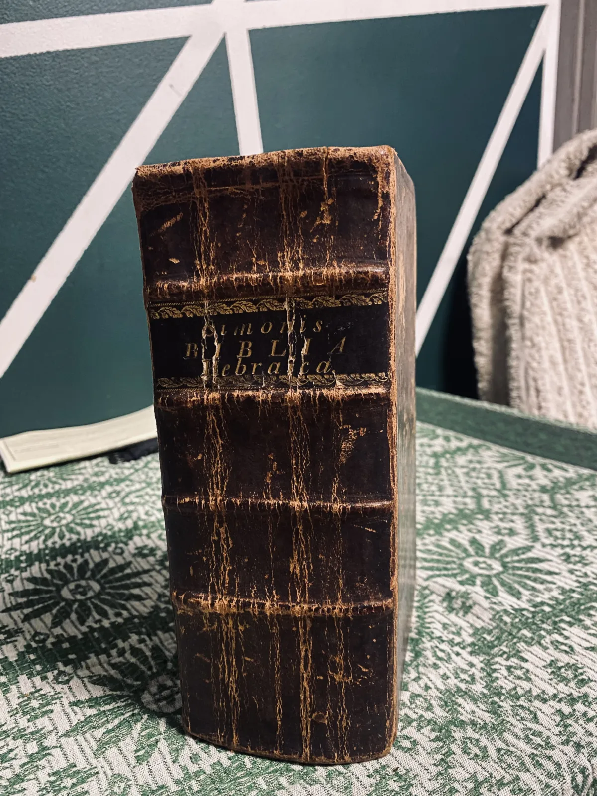 Biblia Hebraica Manualia 1828 Johann Simonis ORYGINAŁ komplet skóra