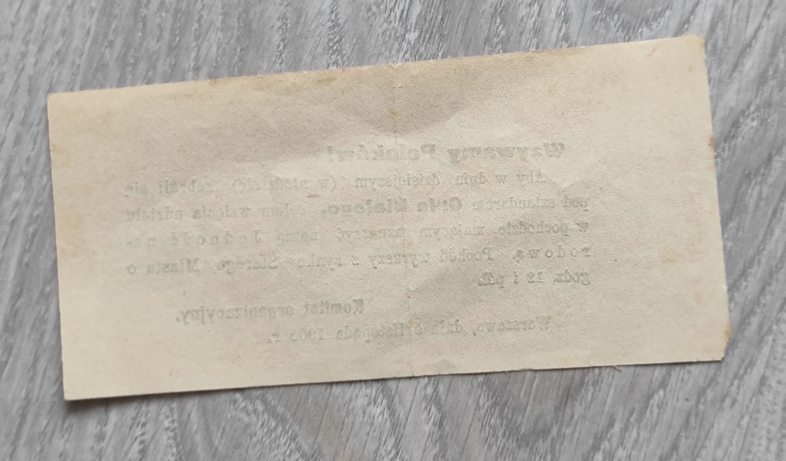 Oryginalna ulotka z okresu rewolucji 1905 roku.
