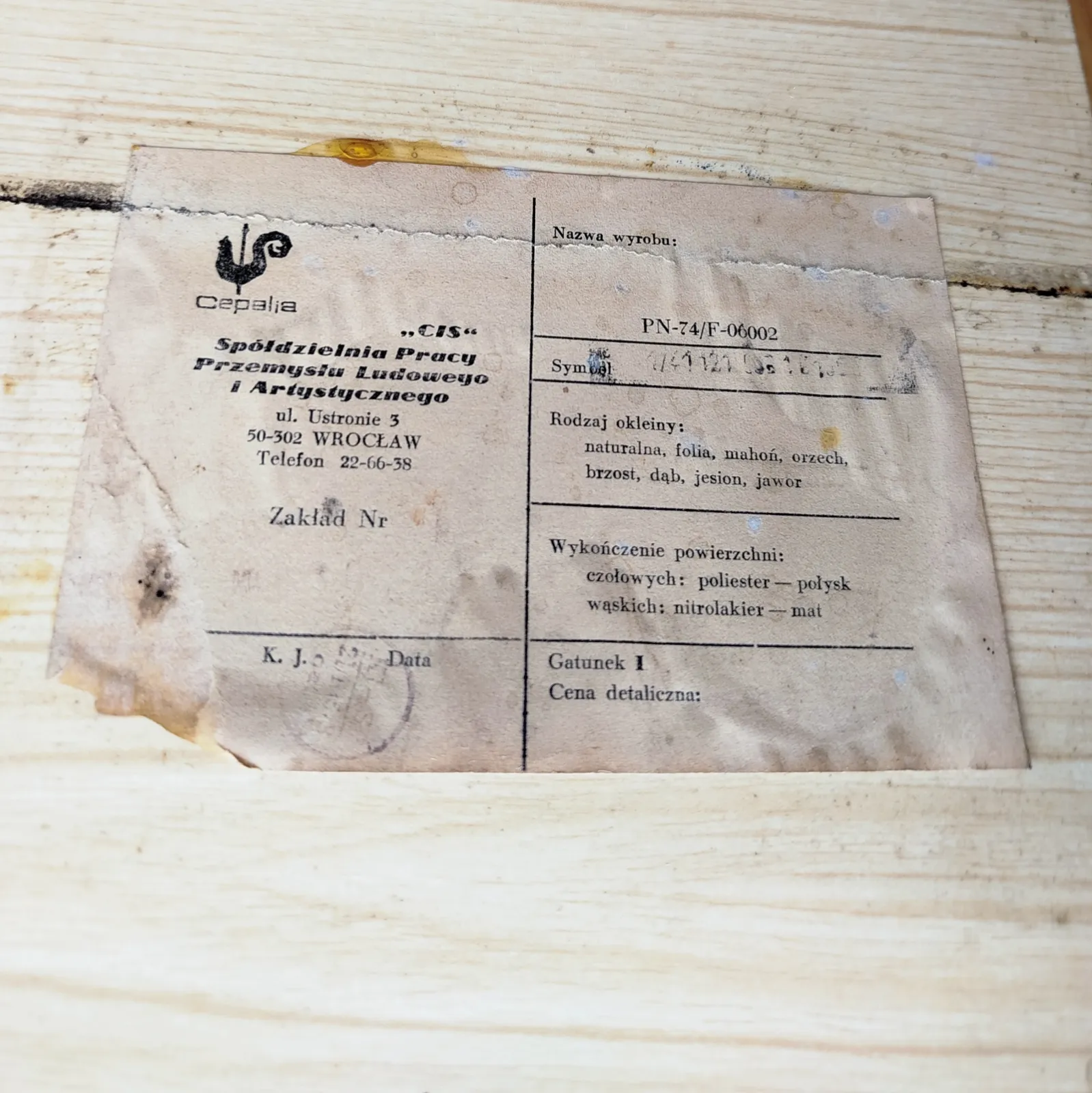 Biurko szkolne PRL / Cepelia „CIS”(ok. 1975–1982)
