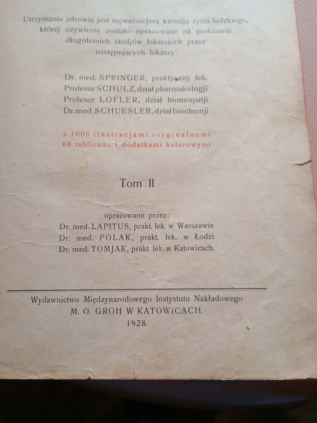 Lekarz ratujący zdrowie 2 tomy 1928 r.