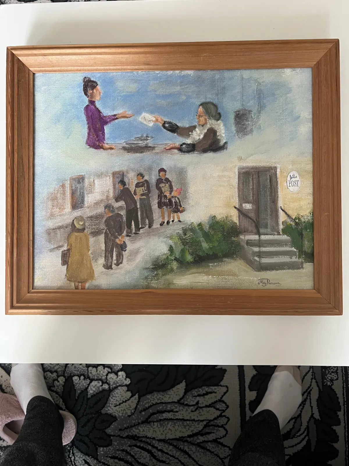 Szwedzkie Malarstwo Naiwne – May Persson, „Stara Poczta w Ekeby”, 1994 r. – Olej na płótnie