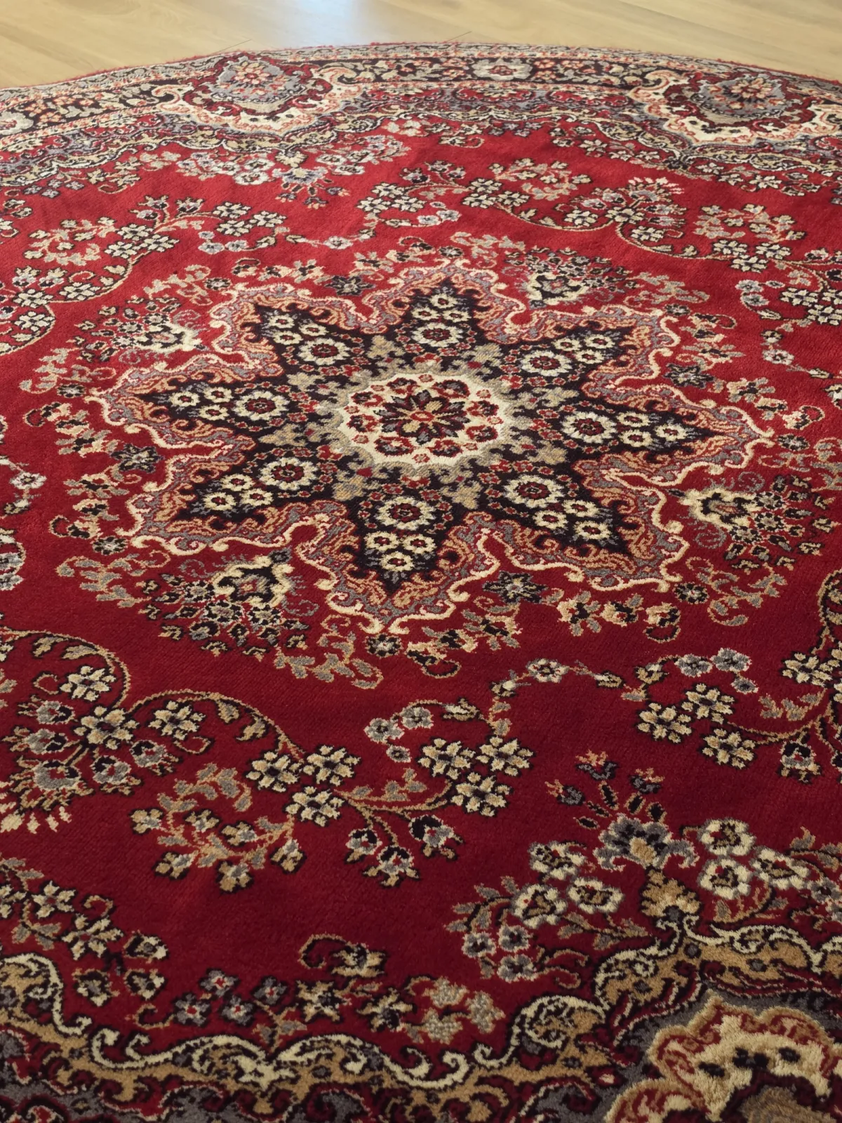 Okrągły orientalny dywan 100% wełna Vintage Belgia