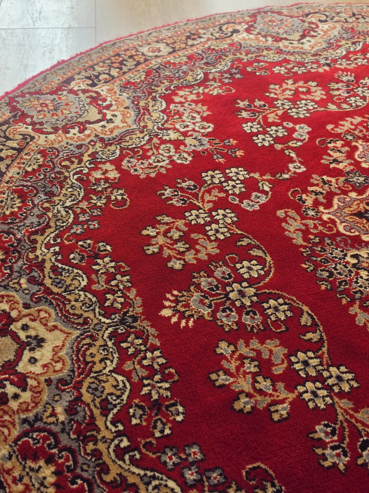 Okrągły orientalny dywan 100% wełna Vintage Belgia