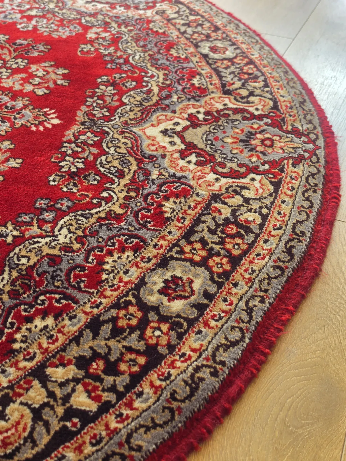 Okrągły orientalny dywan 100% wełna Vintage Belgia