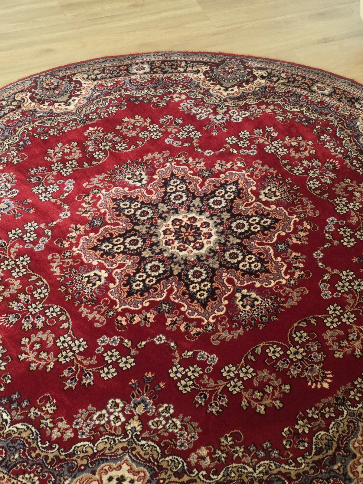 Okrągły orientalny dywan 100% wełna Vintage Belgia