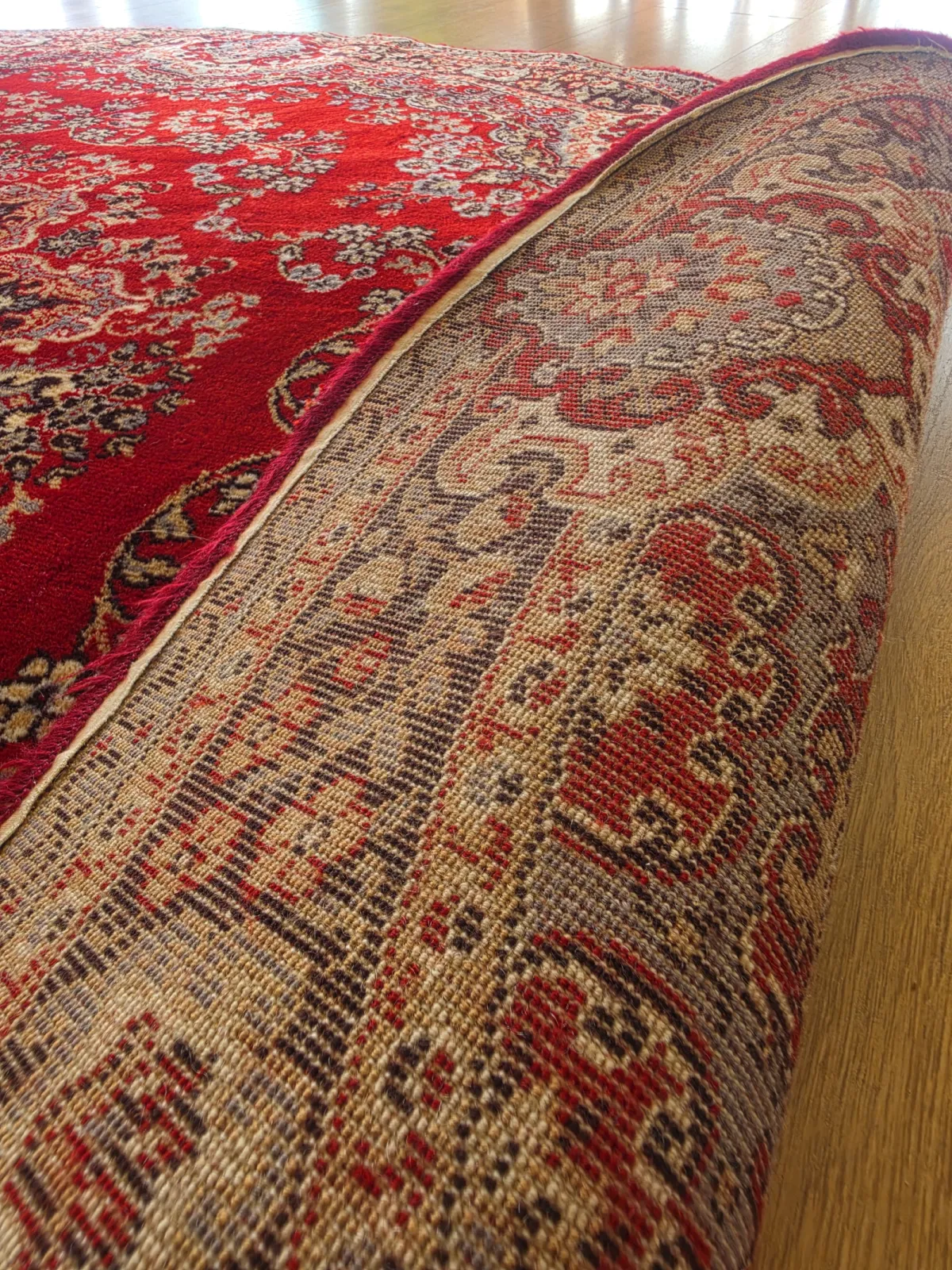 Okrągły orientalny dywan 100% wełna Vintage Belgia